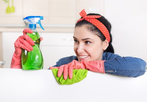 Close-up of upholstery cleaning with specialist tools