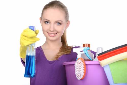 Office cleaning team working in a Bayswater business environment